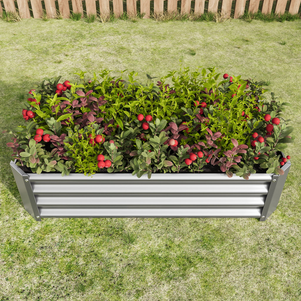 Metal Raised Garden Bed, Rectangle Raised Planter 4×2×1ft