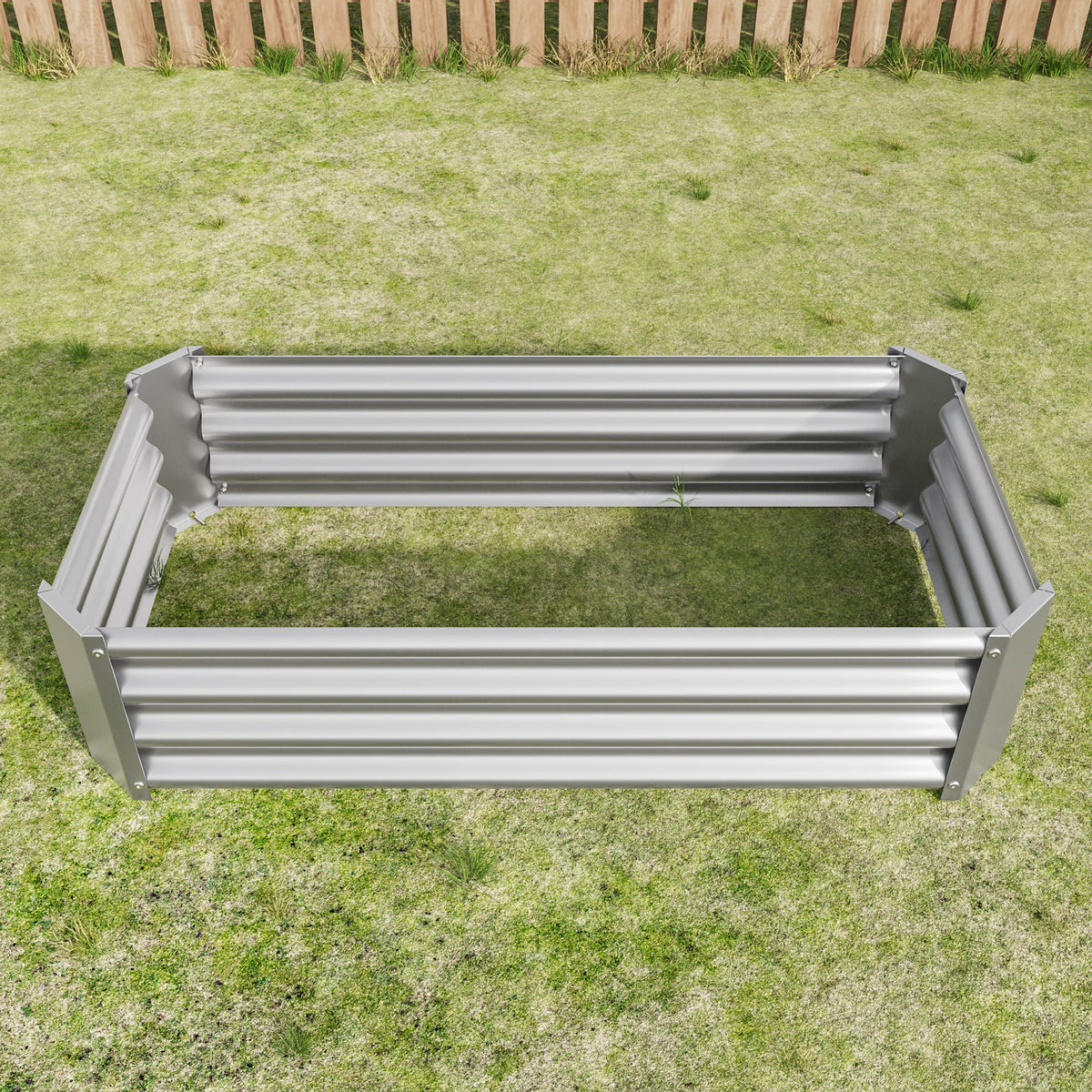 Metal Raised Garden Bed, Rectangle Raised Planter 4×2×1ft