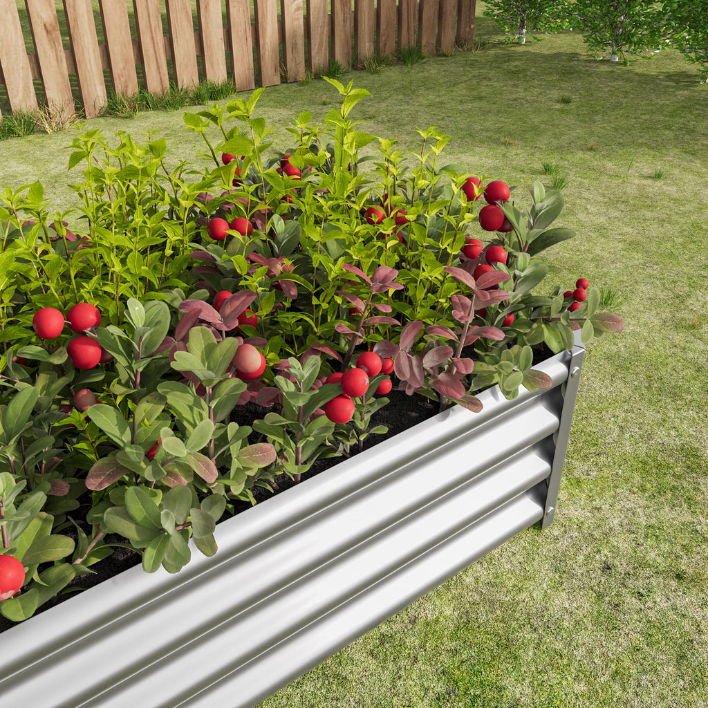 Metal Raised Garden Bed, Rectangle Raised Planter 4×2×1ft