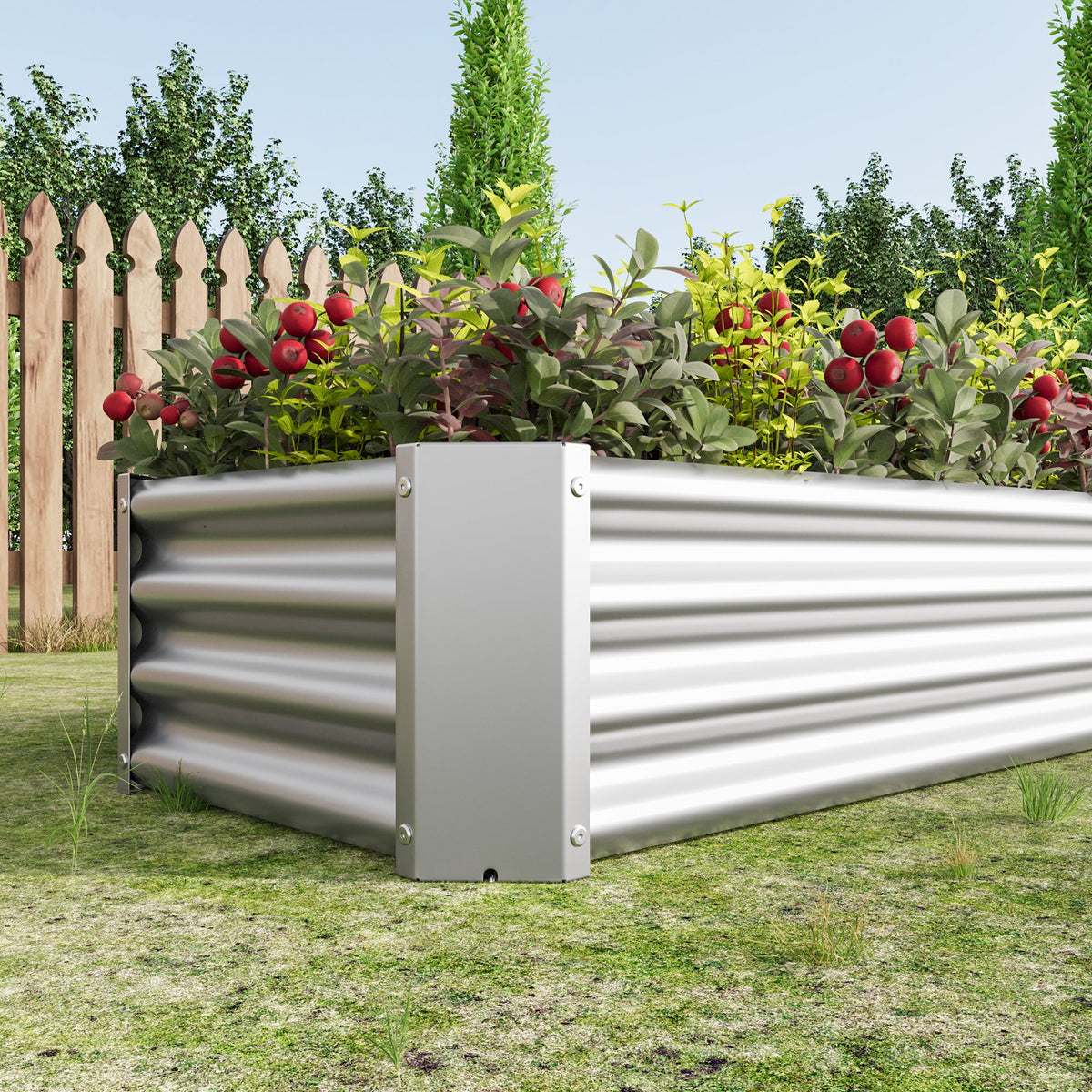 Metal Raised Garden Bed, Rectangle Raised Planter 4×2×1ft