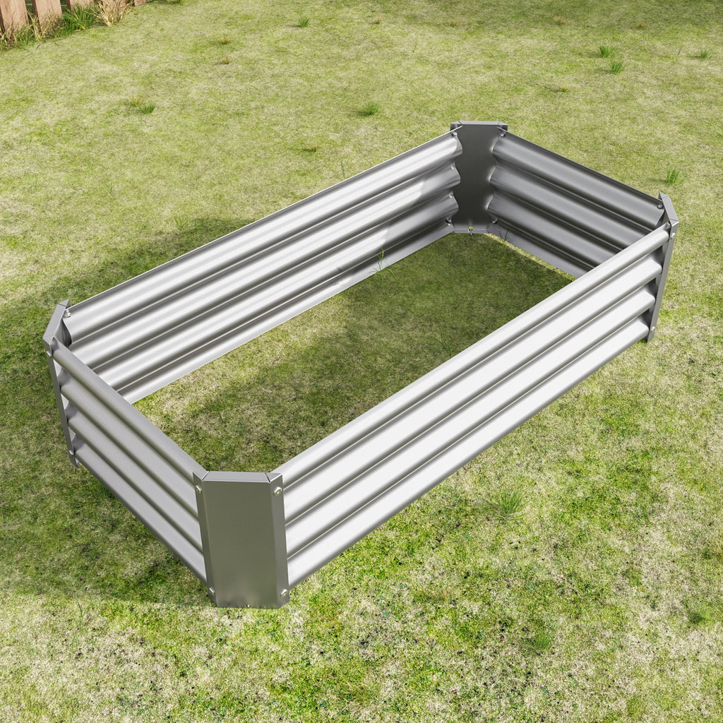 Metal Raised Garden Bed, Rectangle Raised Planter 4×2×1ft