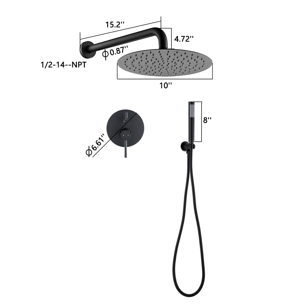 10" Matte Freestanding Tub Faucet