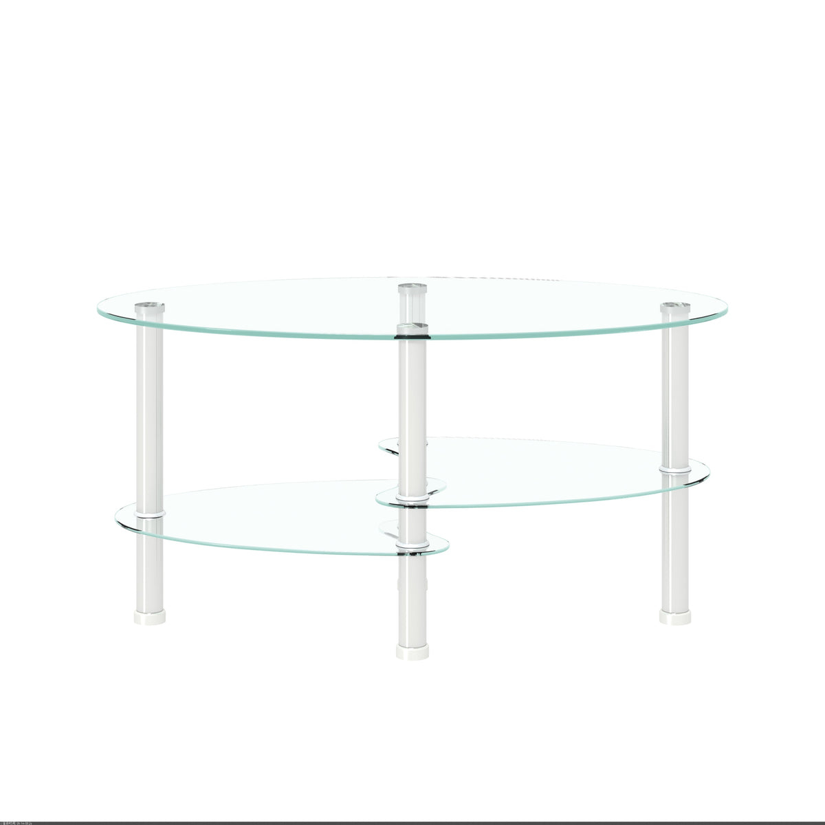 Transparent Oval Glass Coffee Table