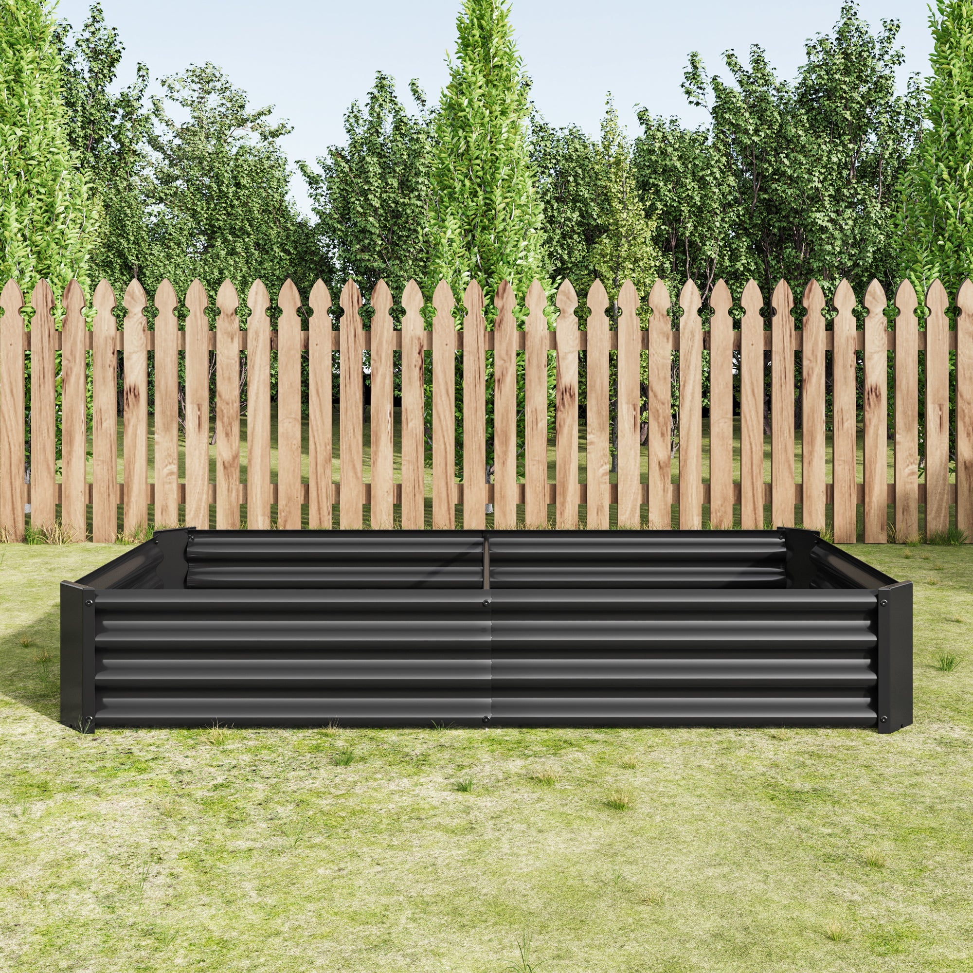 Raised Garden Bed Outdoor - 6×3×1ft Metal Planter