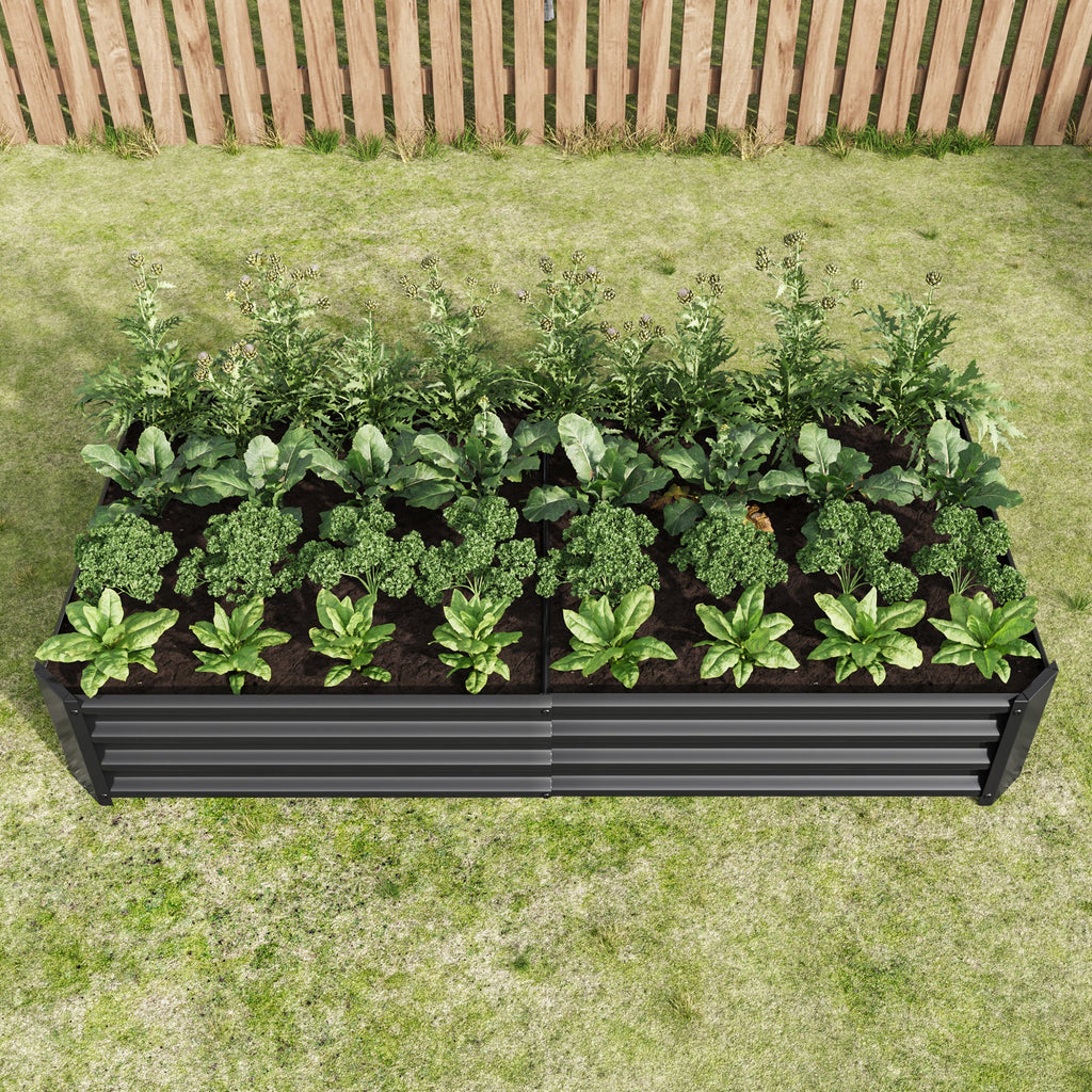 Raised Garden Bed Outdoor - 6×3×1ft Metal Planter