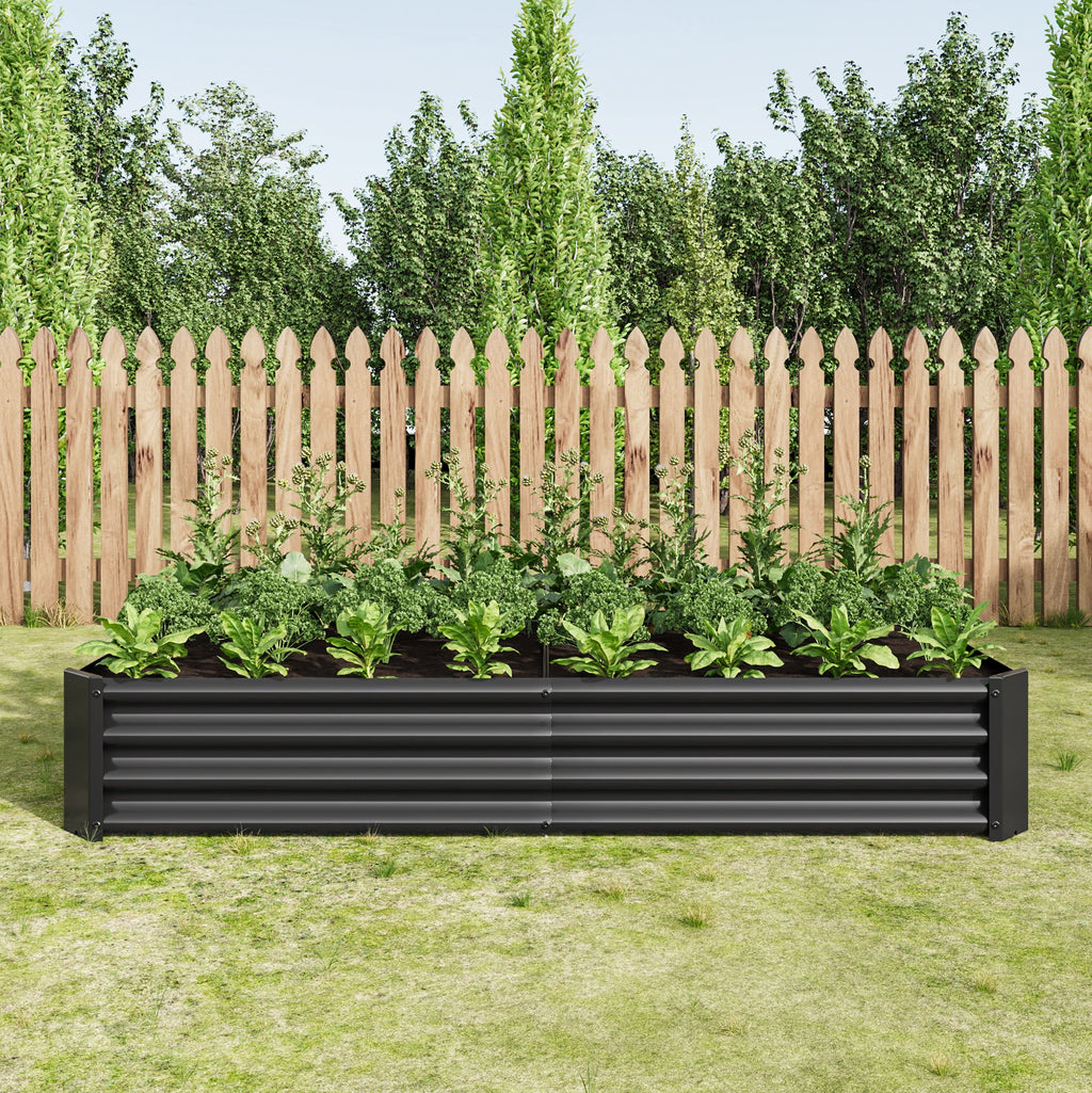 Raised Garden Bed Outdoor - 6×3×1ft Metal Planter