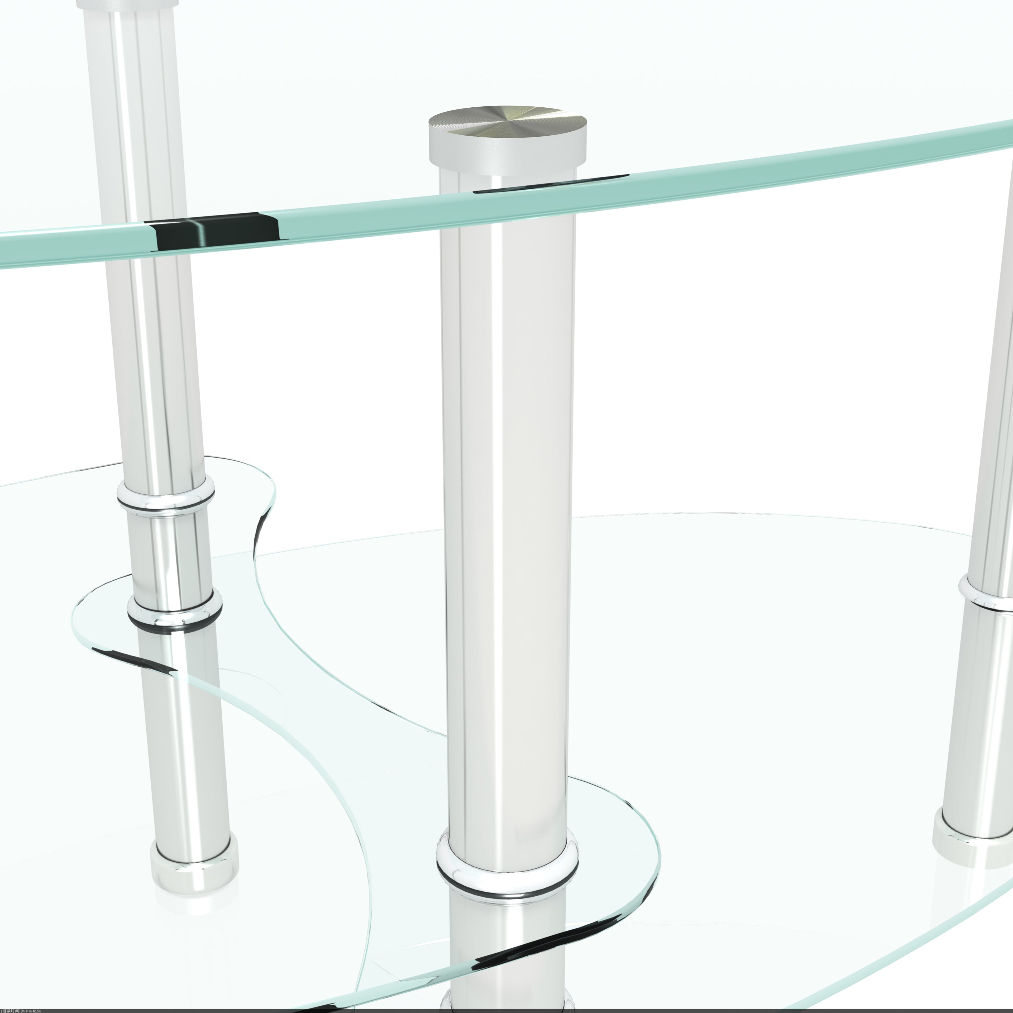 Transparent Oval Glass Coffee Table