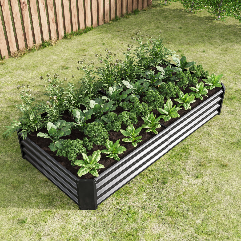 Raised Garden Bed Outdoor - 6×3×1ft Metal Planter