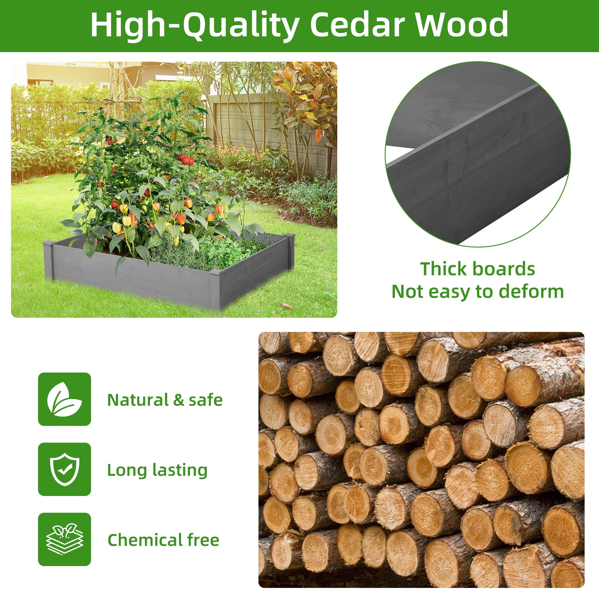 Raised Garden Bed 48x48x10''