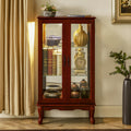 Lighted Cherry Curio Cabinet with Adjustable Shelves