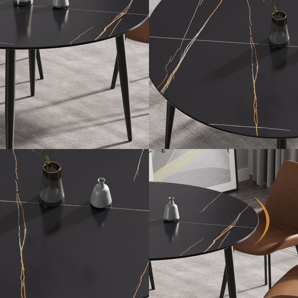 53.15" Modern Artificial Stone Dining Table