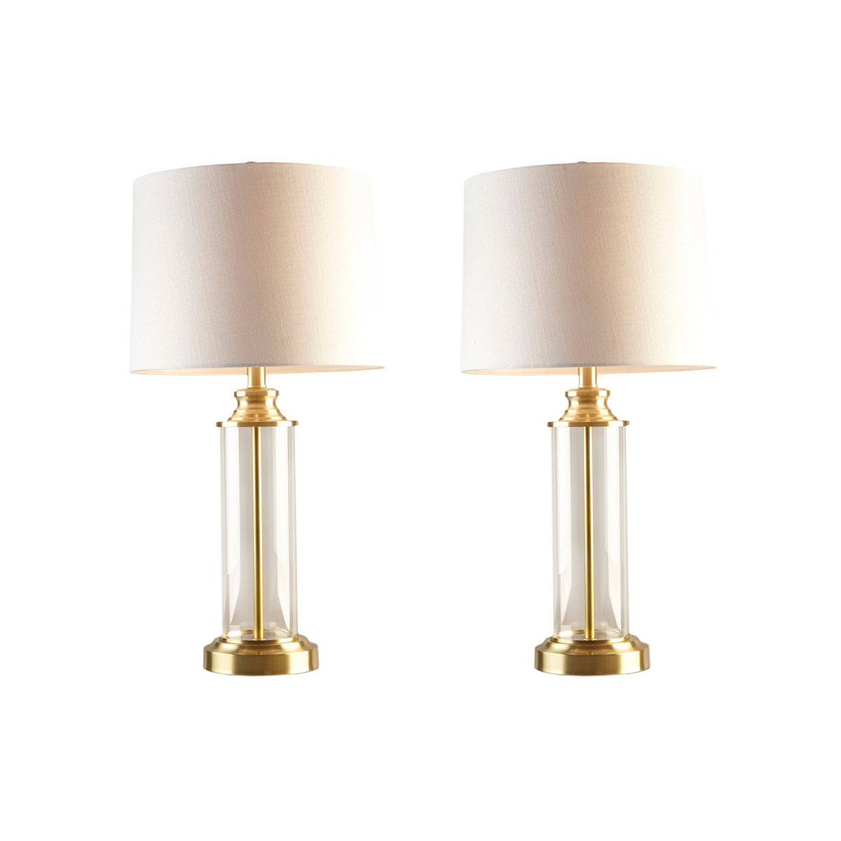 Glass Cylinder Table Lamp Set of 2
