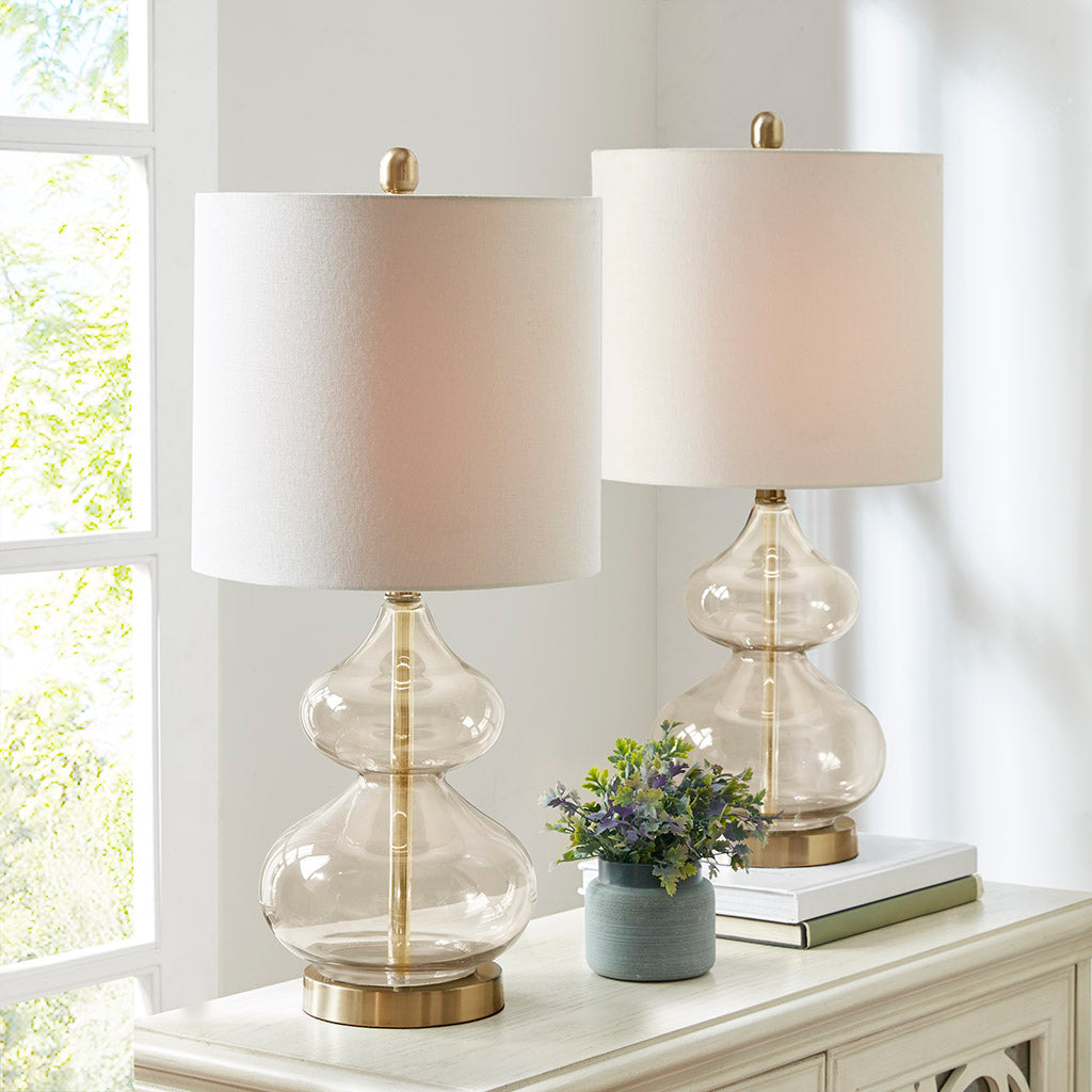 Curved Glass Table Lamp, Set of 2
