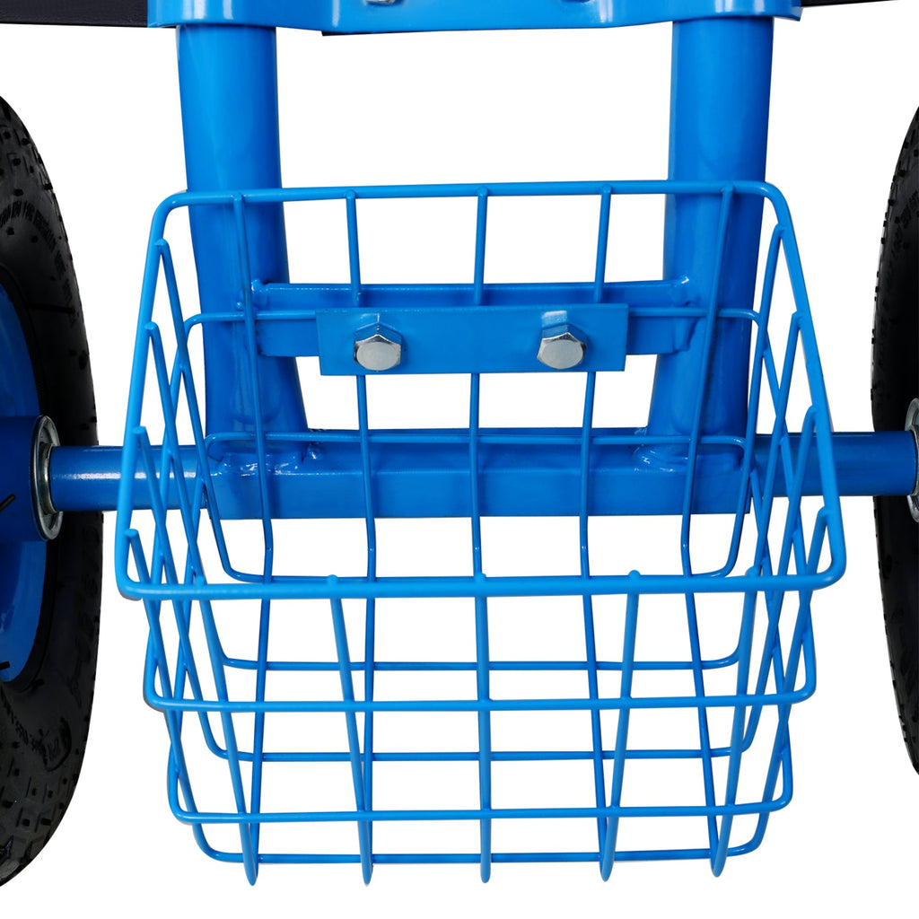 Rolling Garden Scooter Garden Cart Seat with Wheels and Tool Tray