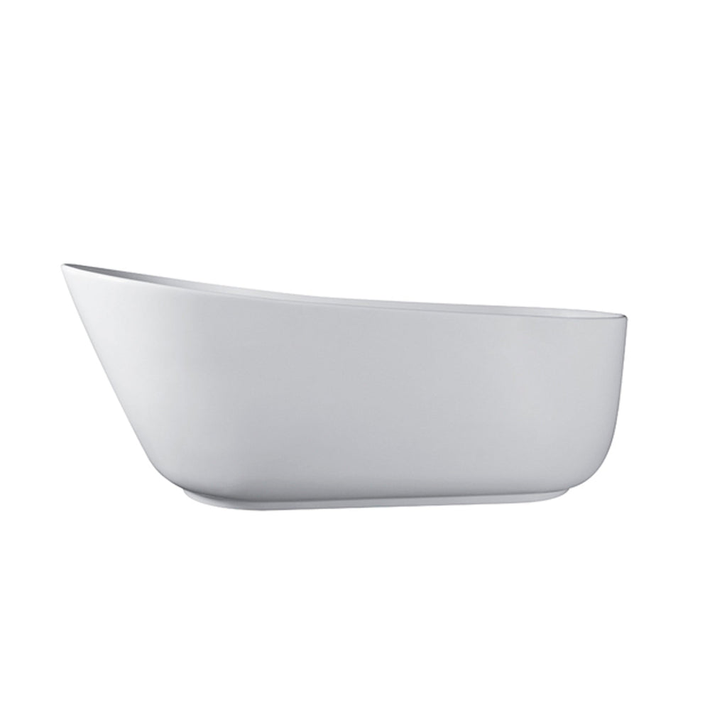 67 Inch Solid Surface Oval Shape Soaking Bathtub