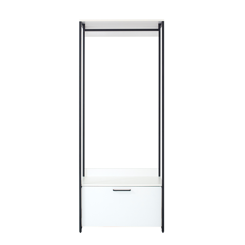 Fiona Wood and Metal Walk-in Closet with One Drawer