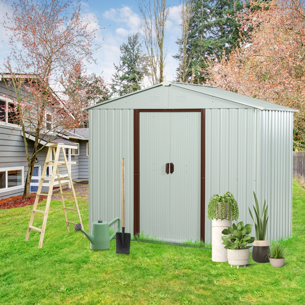 6ft x 5ft Outdoor Metal Storage Shed with Metal Foundation