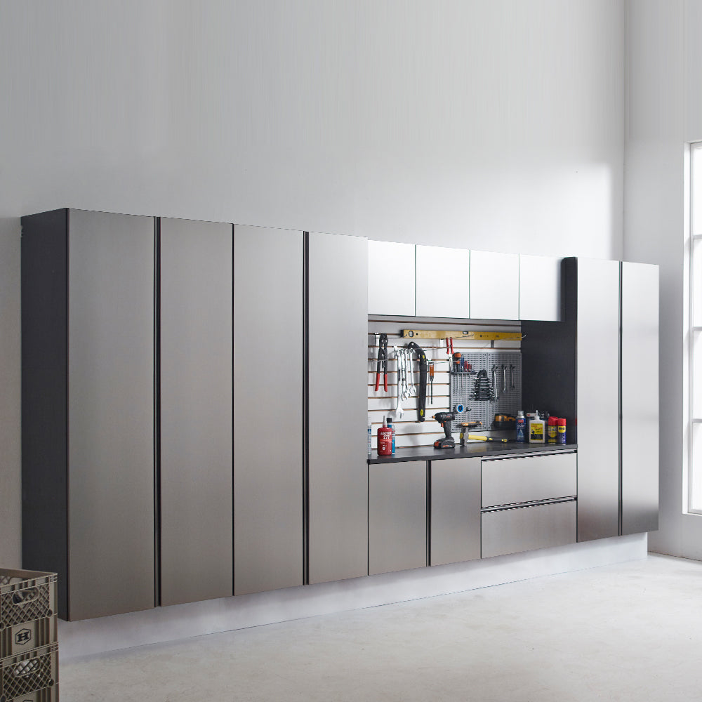 Nova Series Wood Wall Mounted Garage Cabinet in Metallic