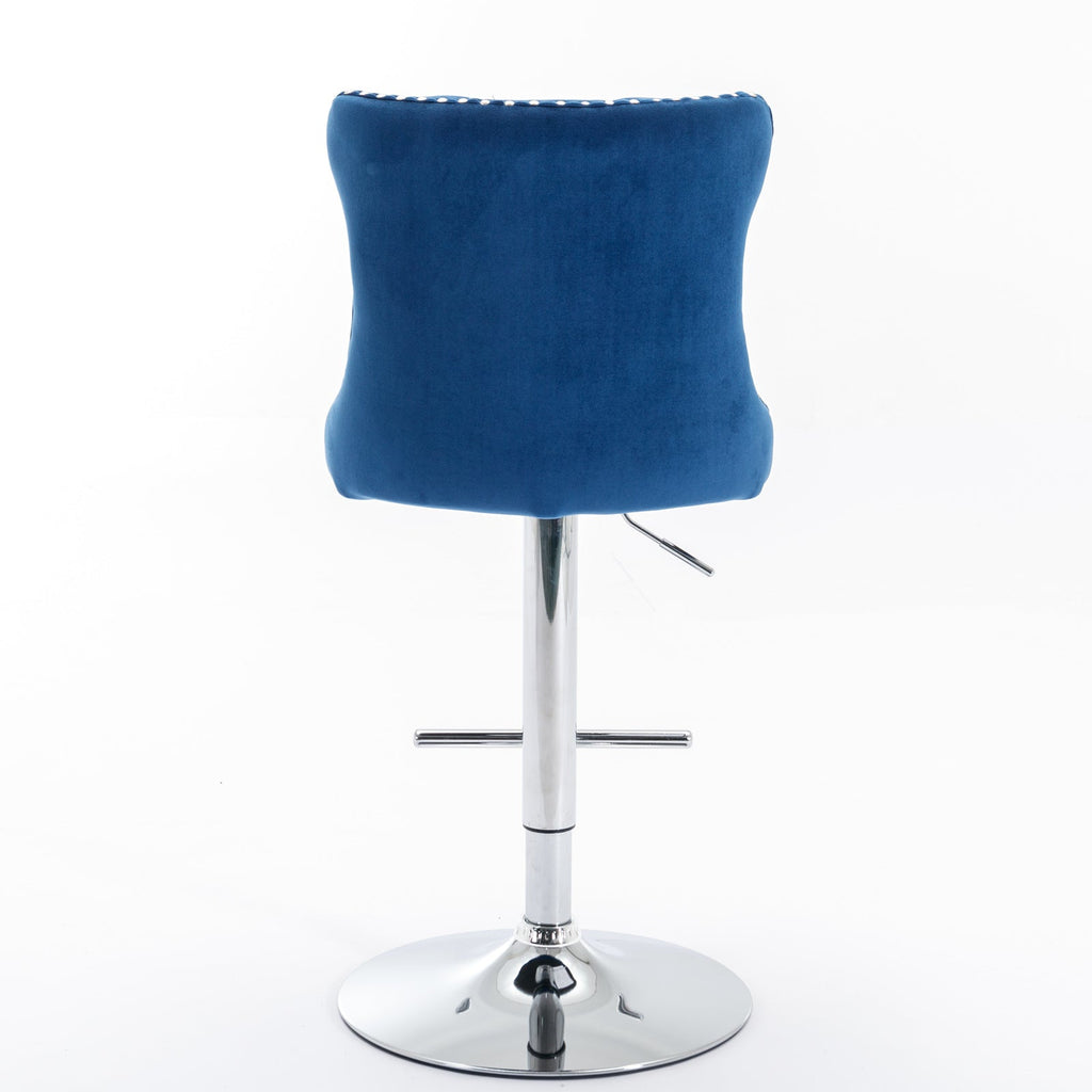 A&A Furniture Swivel Velvet Barstools