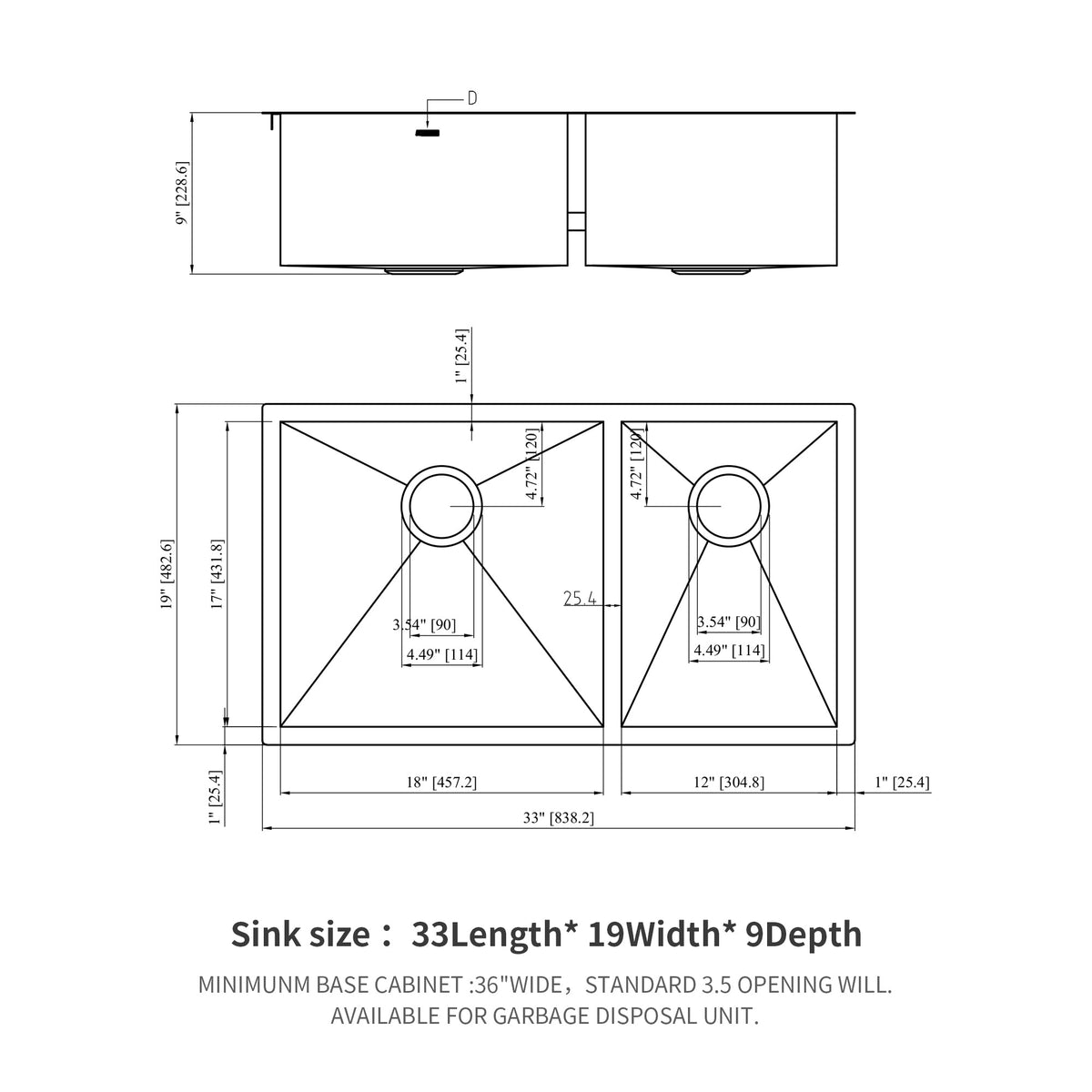 16 Gauge Stainless Steel Undermount Double Bowl Kitchen Sink