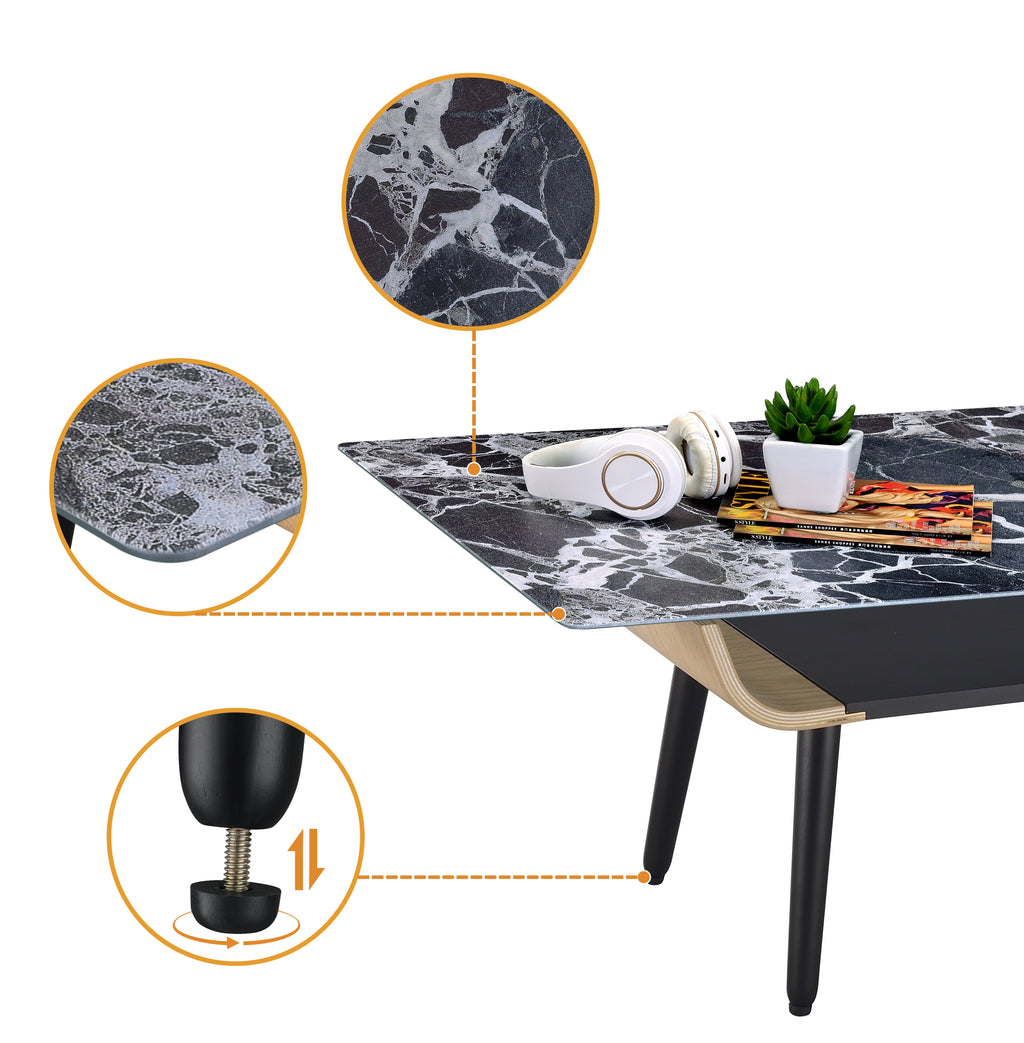 Landon 47" Coffee Table with Glass