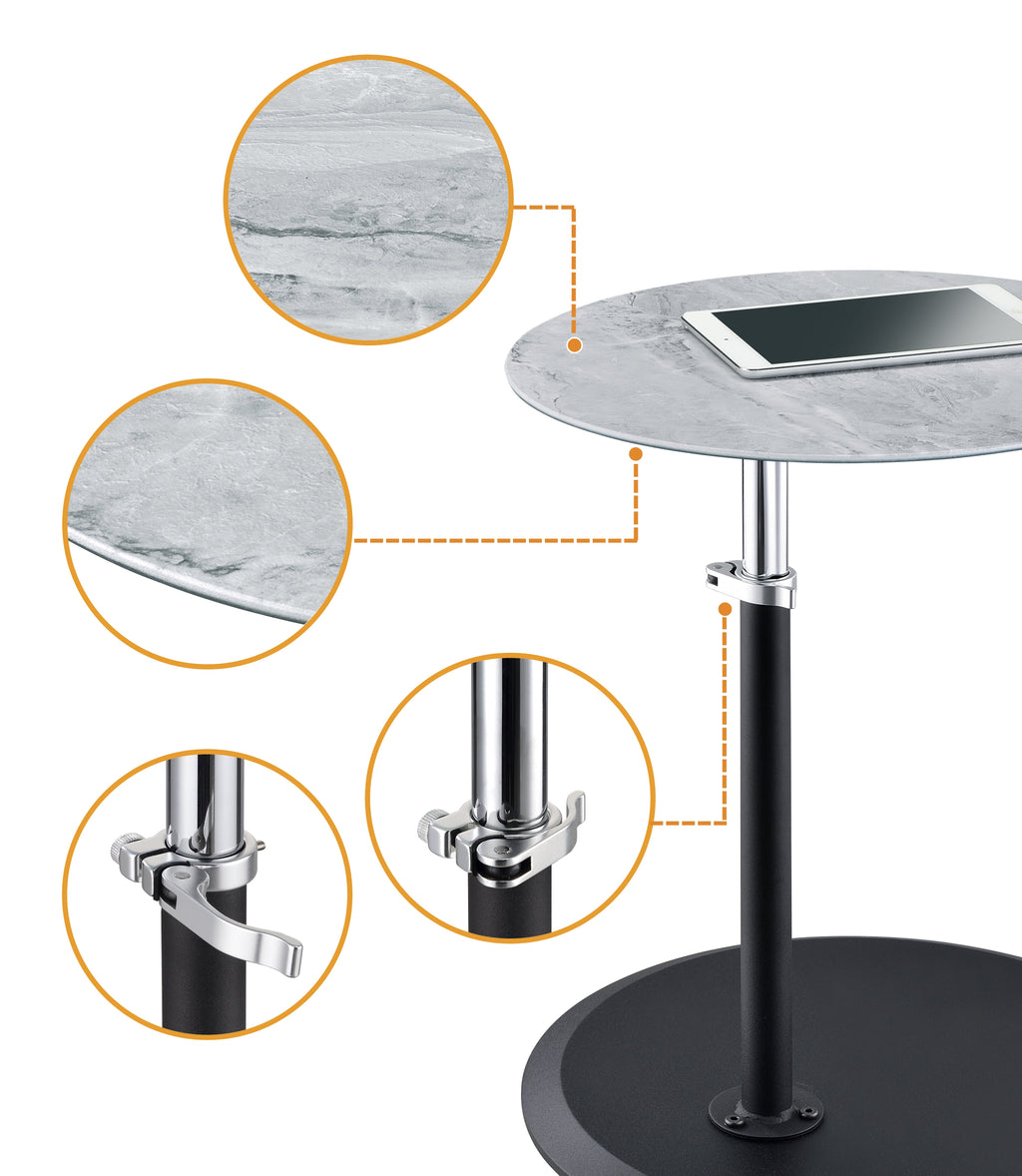 Orbit 15.5" End Table with Height Adjustable