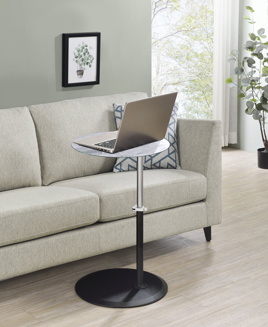 Orbit 15.5" End Table with Height Adjustable
