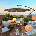 10 ft Outdoor Patio Umbrella With Solar Powered LEDs
