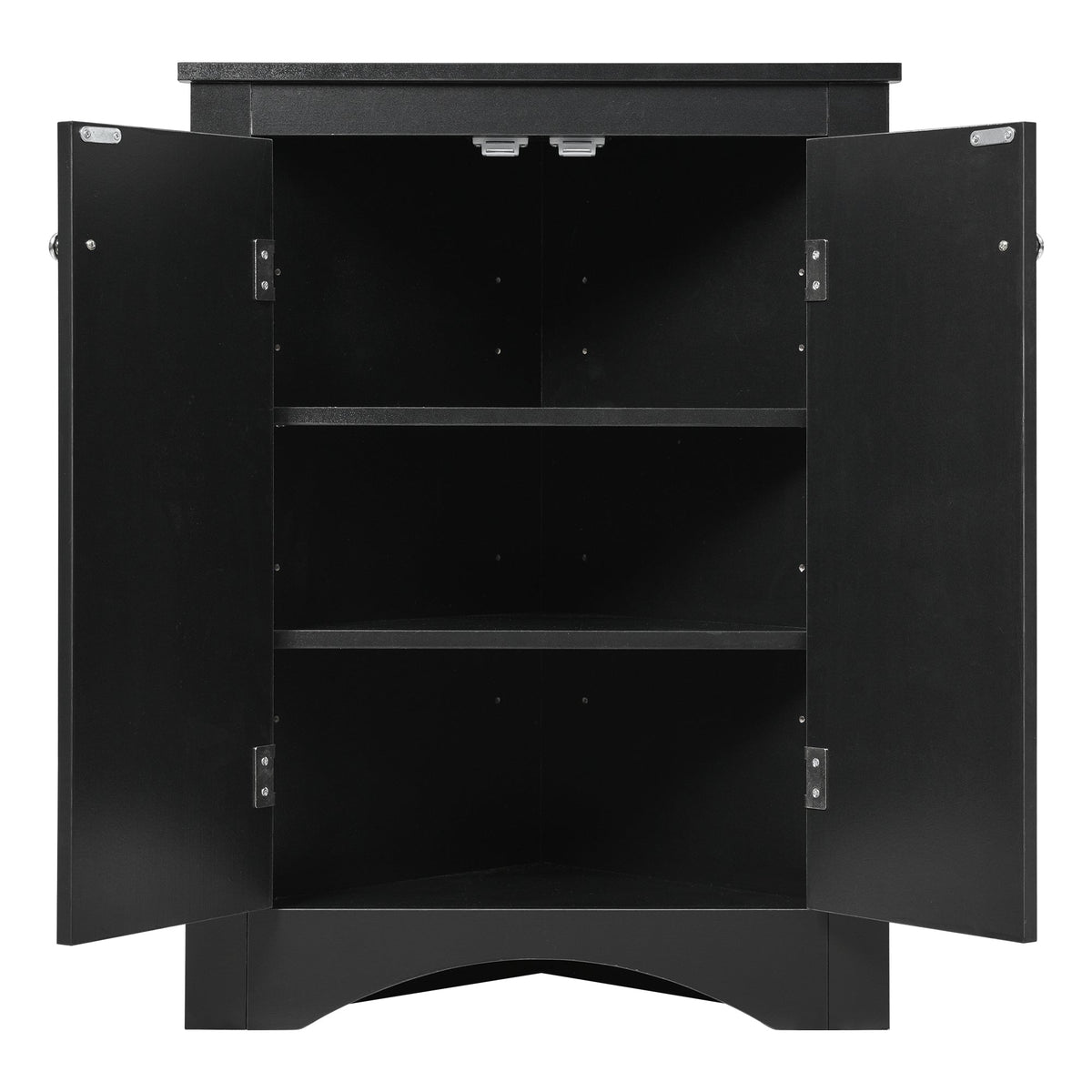 Black Triangle Bathroom Storage Cabinet with Adjustable Shelves