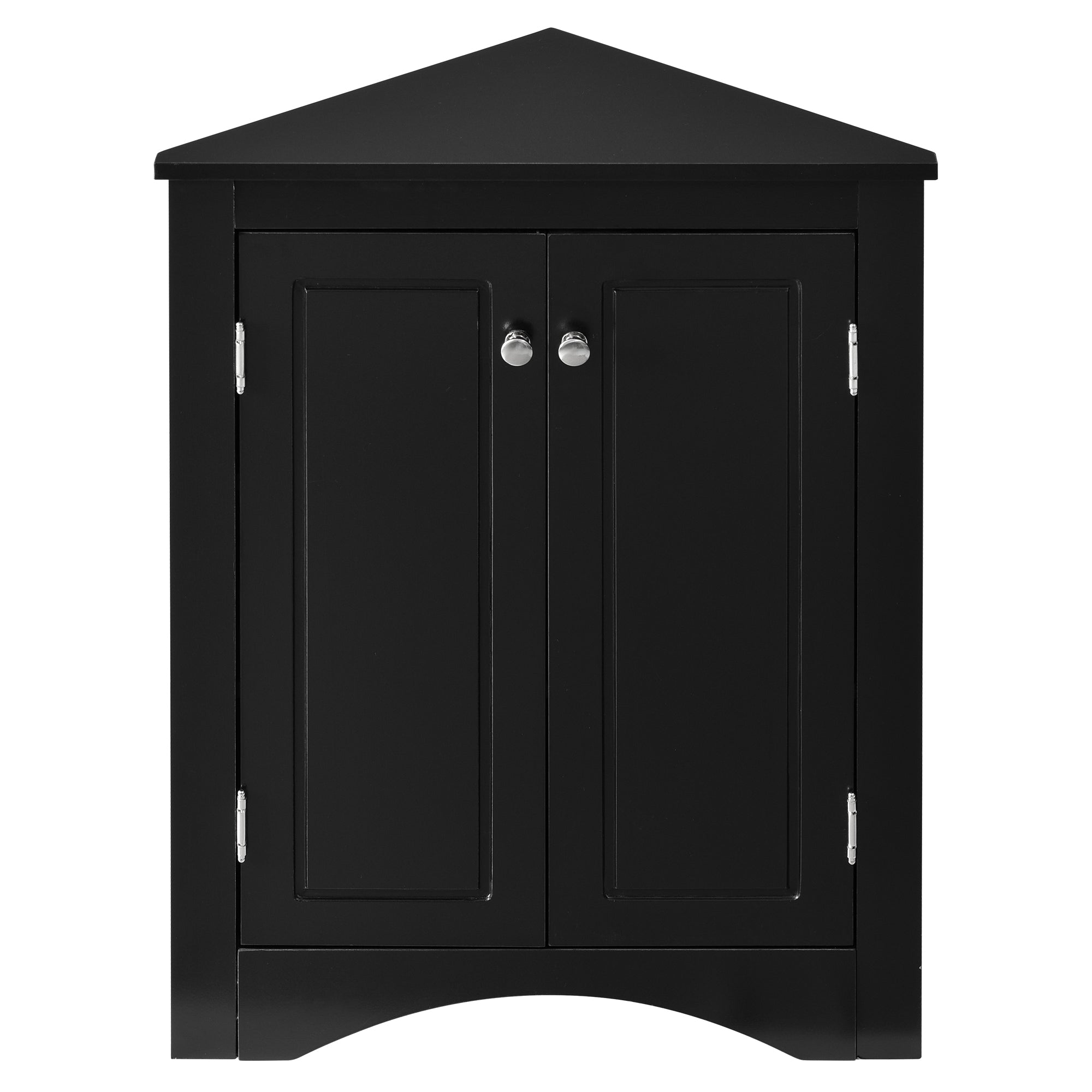 Black Triangle Bathroom Storage Cabinet with Adjustable Shelves