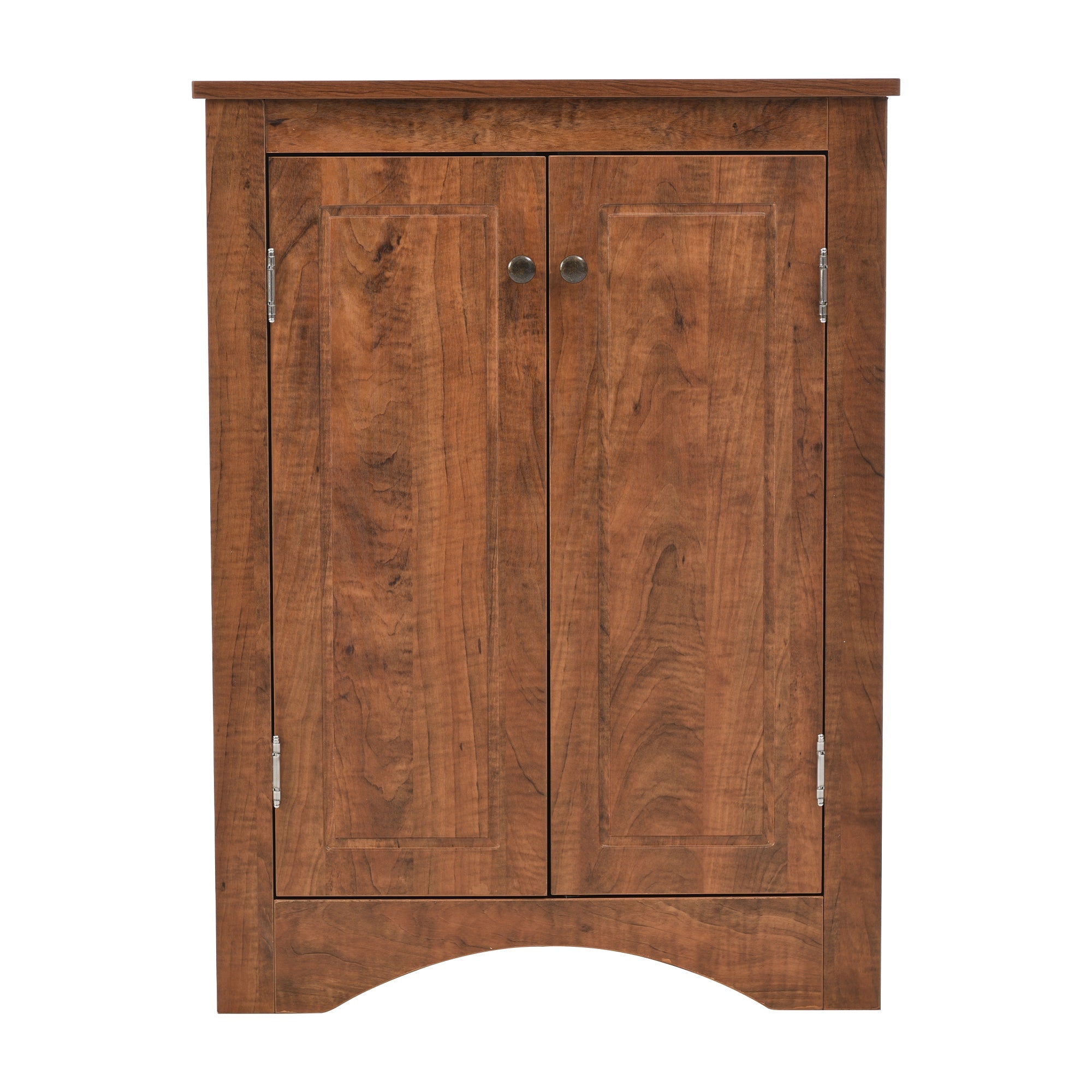 Brown Triangle Bathroom Storage Cabinet with Adjustable Shelves
