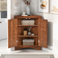 Brown Triangle Bathroom Storage Cabinet with Adjustable Shelves