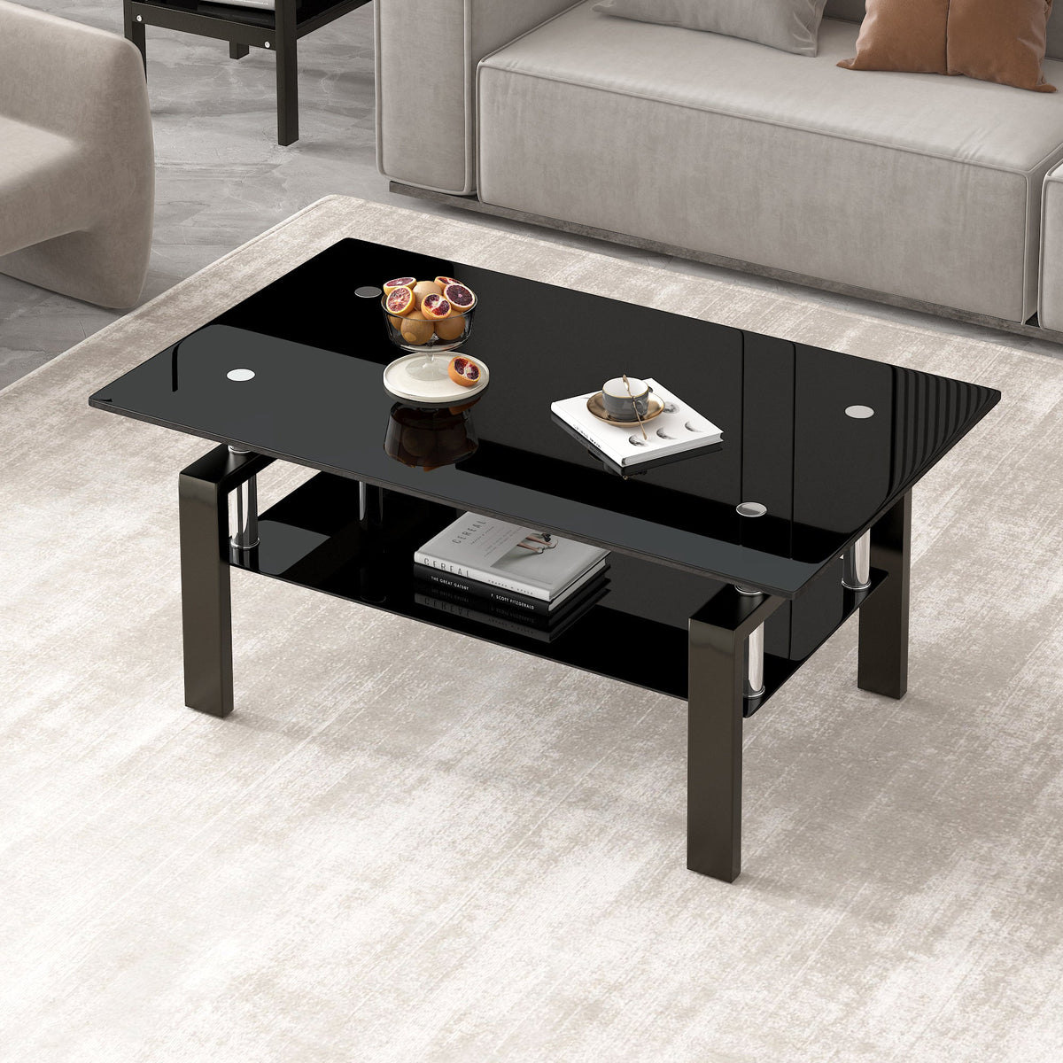 Tempered Black Glass Coffee Table
