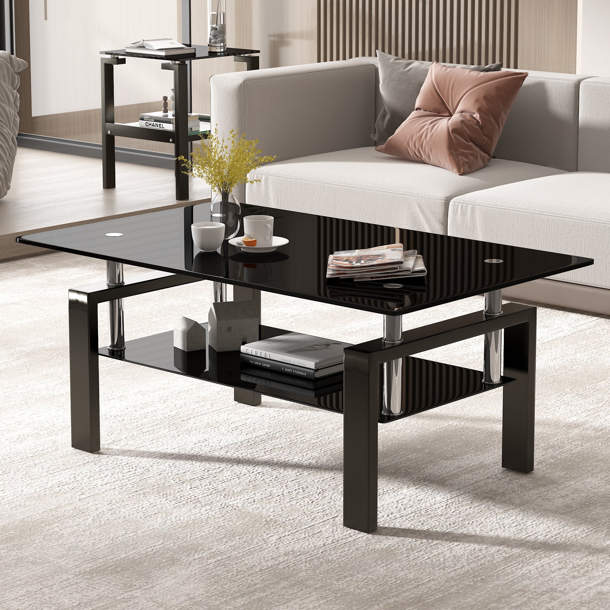Tempered Black Glass Coffee Table