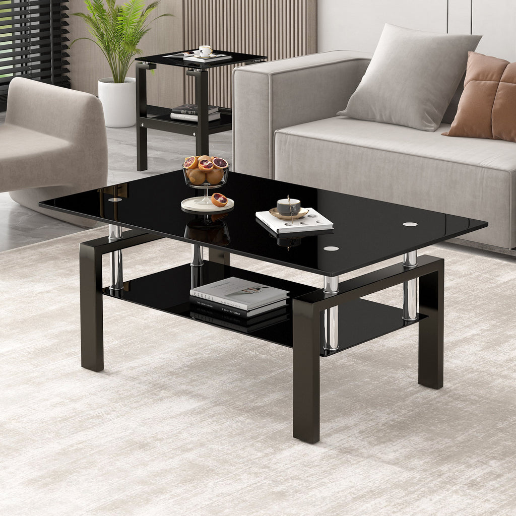 Tempered Black Glass Coffee Table