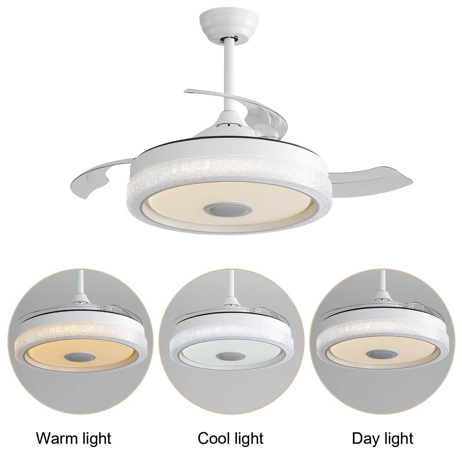 42 Inch Modern Invisible Ceiling Fan