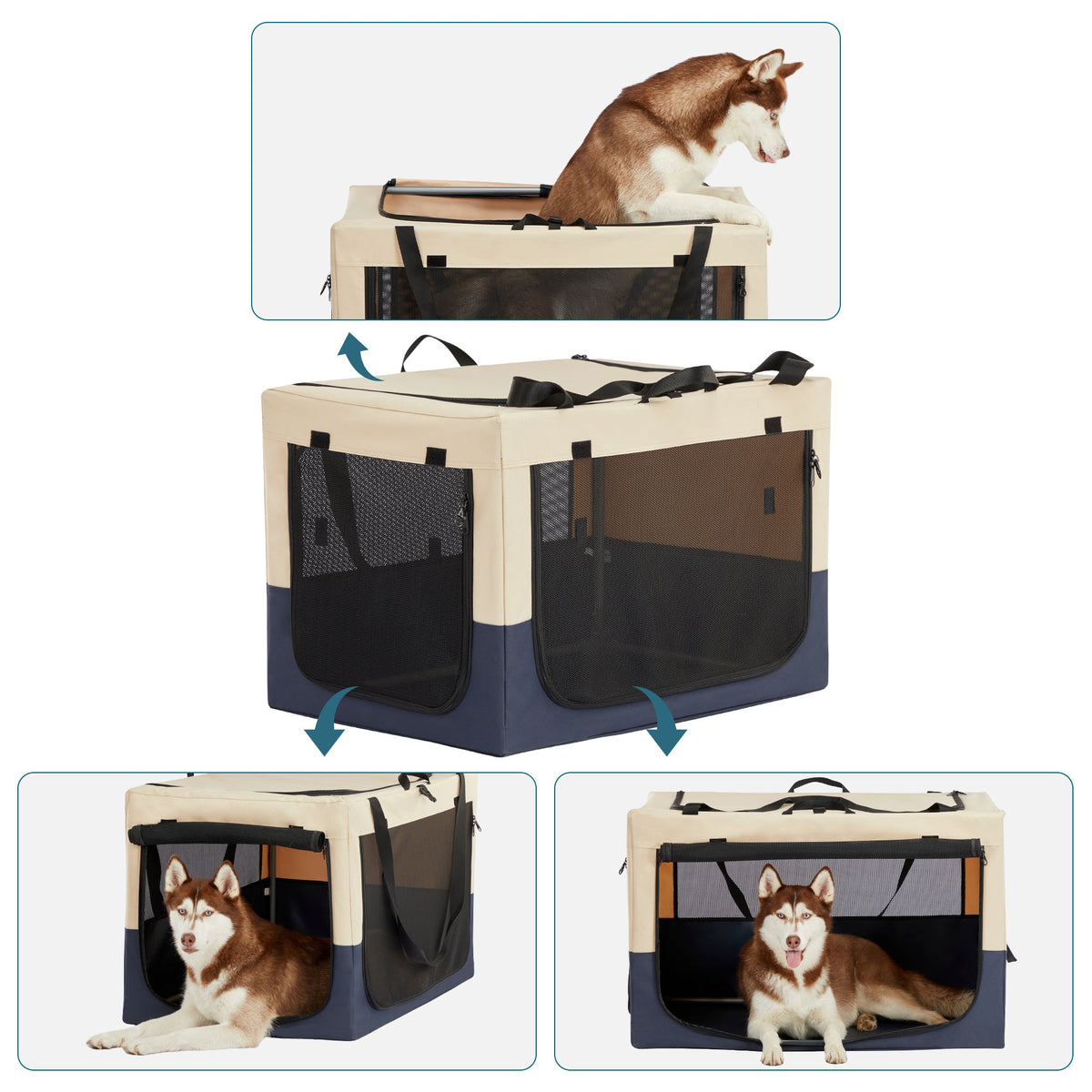Adjustable Fabric Dog Crate for Dogs
