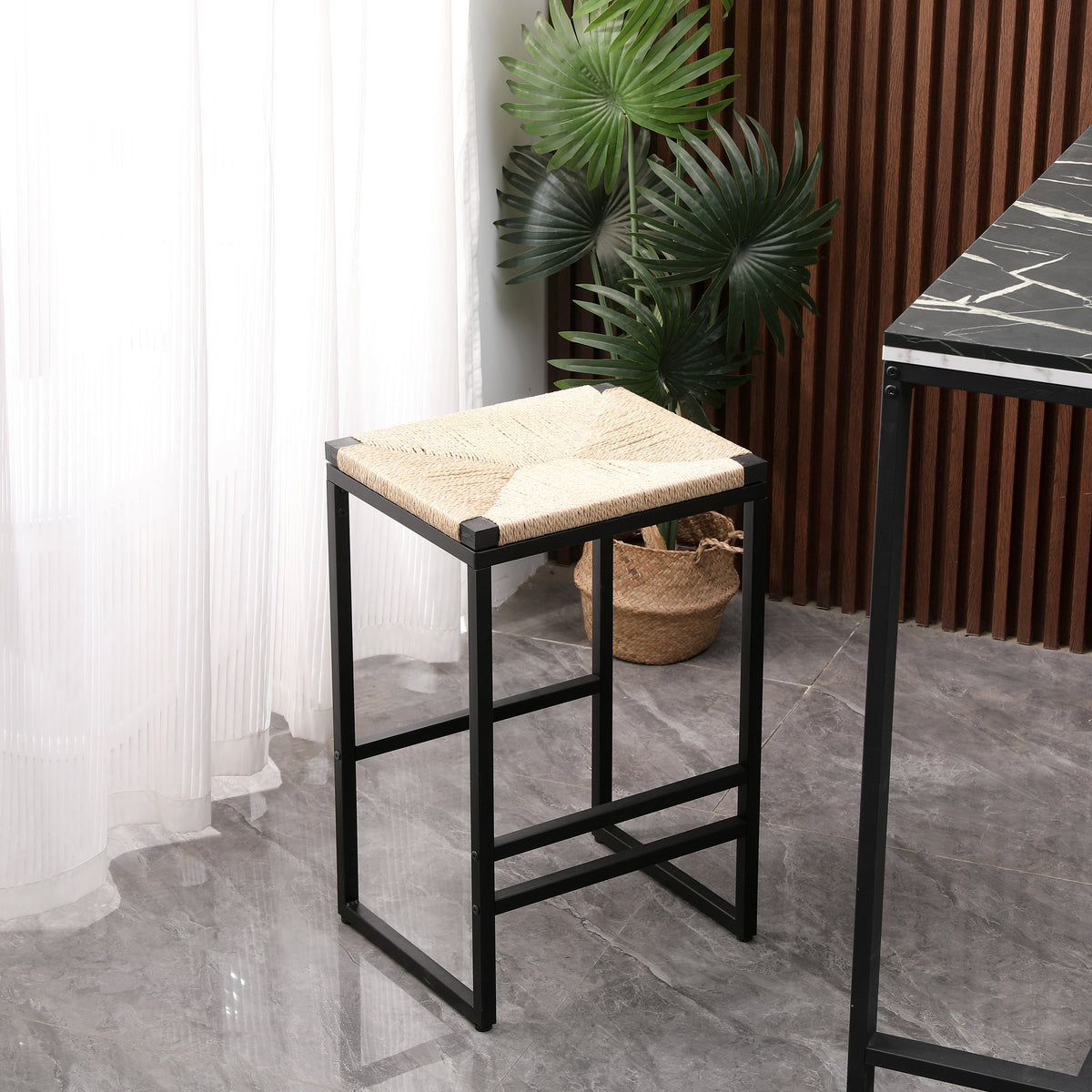 Set of 2 Backless Bar Stools for Kitchen Counter