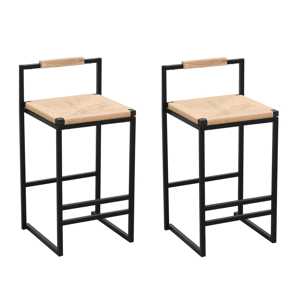 Set of 2 Bar Stools with Back