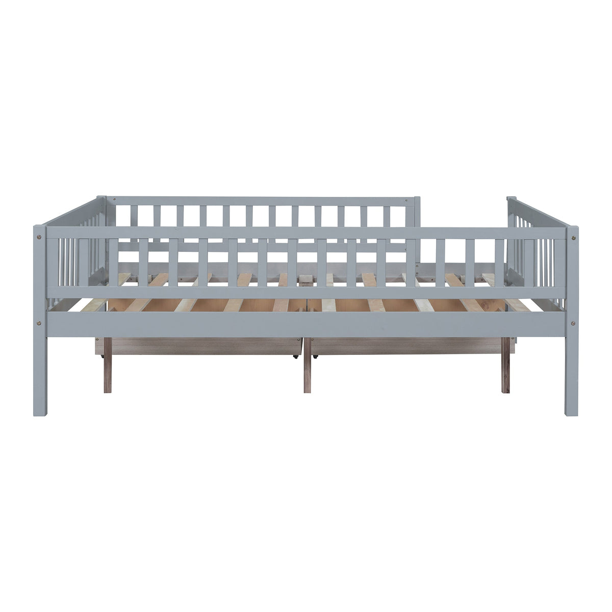 Full Size Daybed Wood Bed with Two Drawers