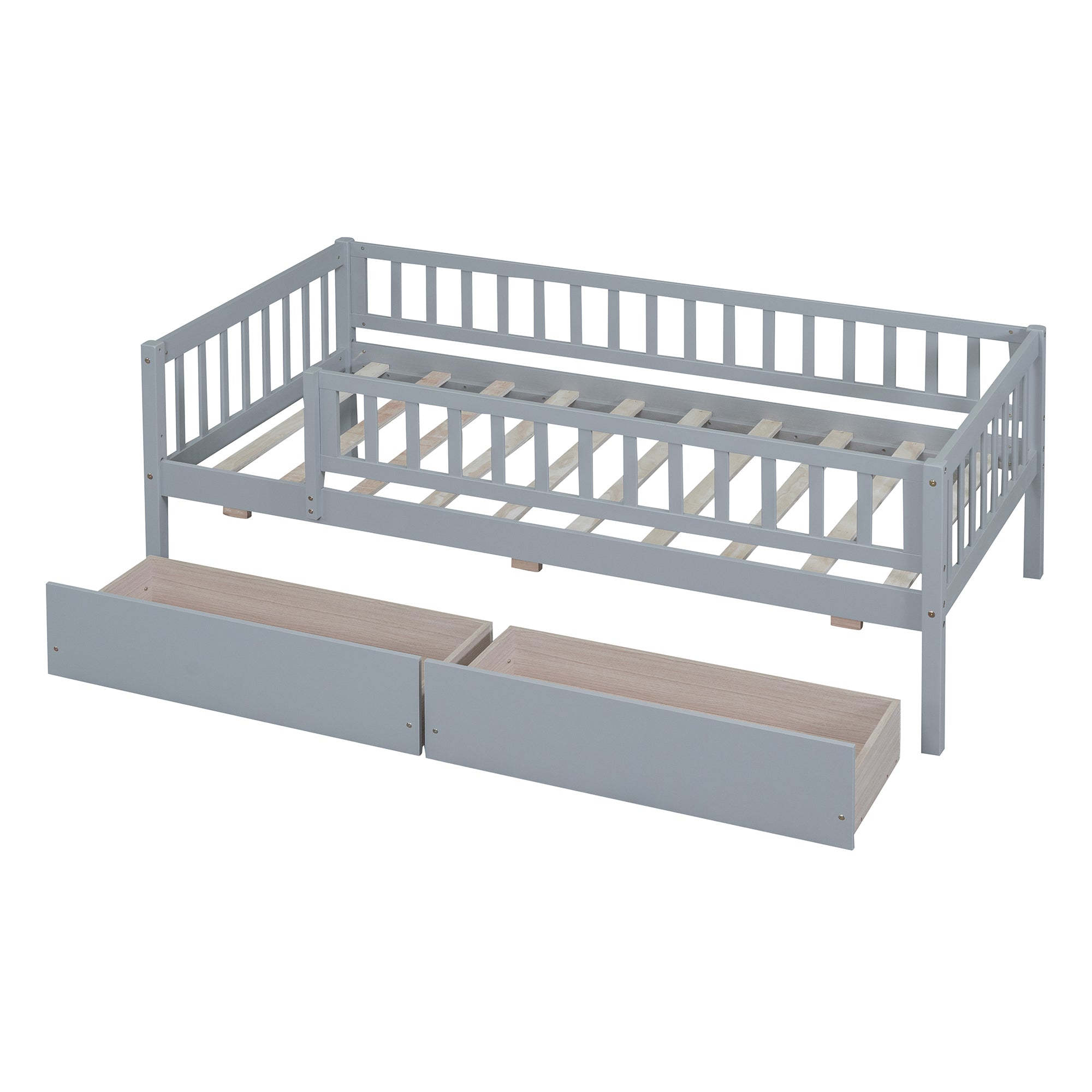 Twin Size Daybed Wood Bed with Two Drawers