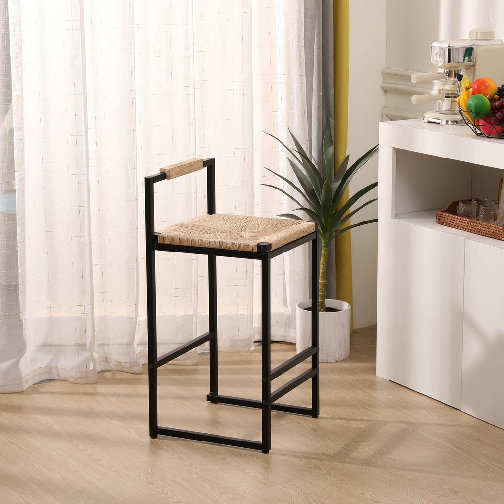 Set of 2 Bar Stools with Back