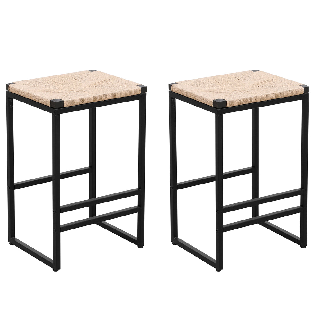 Set of 2 Backless Bar Stools for Kitchen Counter