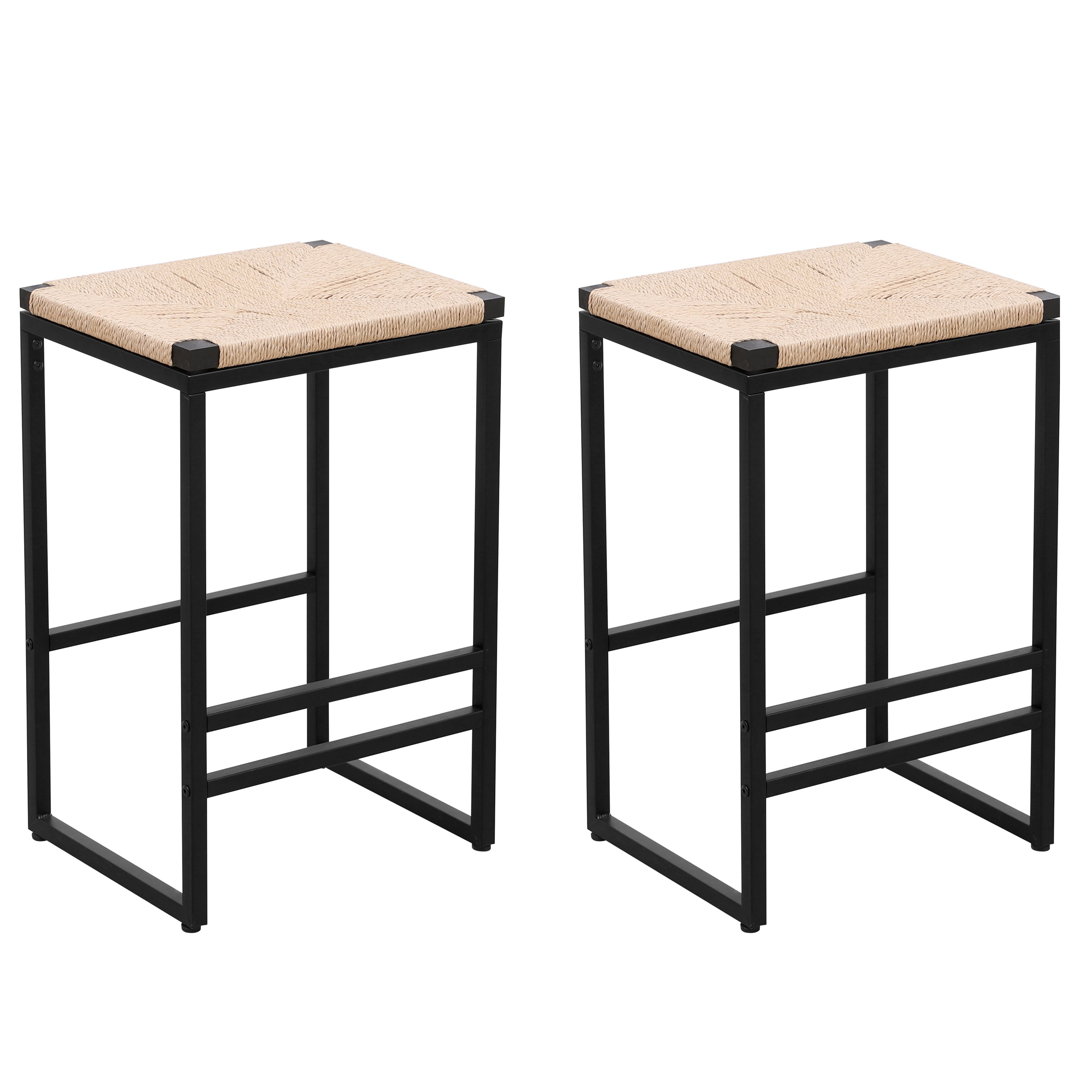 Set of 2 Backless Bar Stools for Kitchen Counter