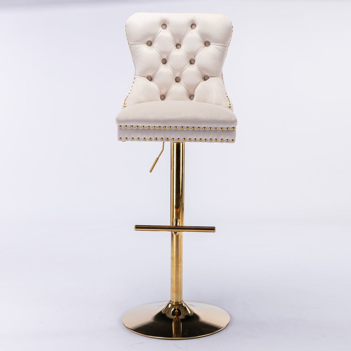 Thick Golden Swivel Velvet Barstools