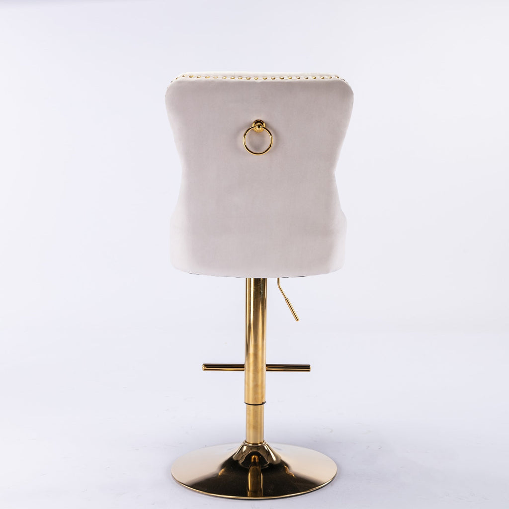 Thick Golden Swivel Velvet Barstools