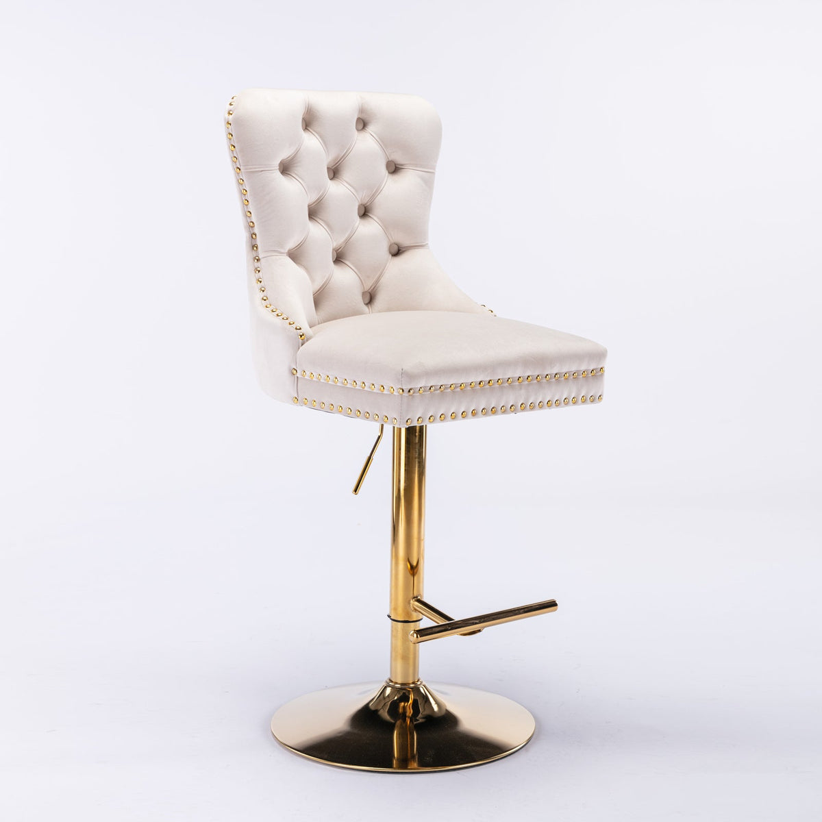 Thick Golden Swivel Velvet Barstools