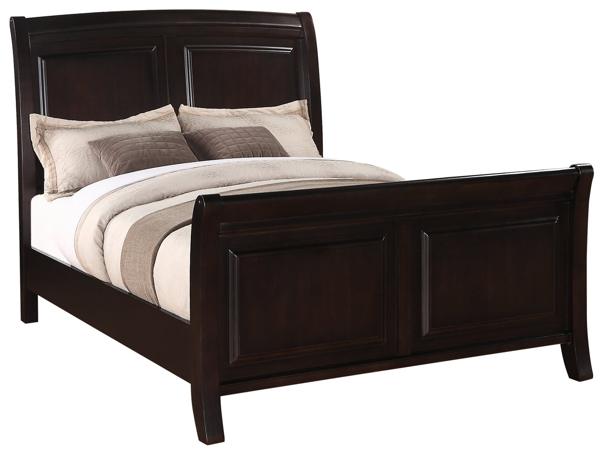 Stylish Transitional Full Bed in Cappuccino