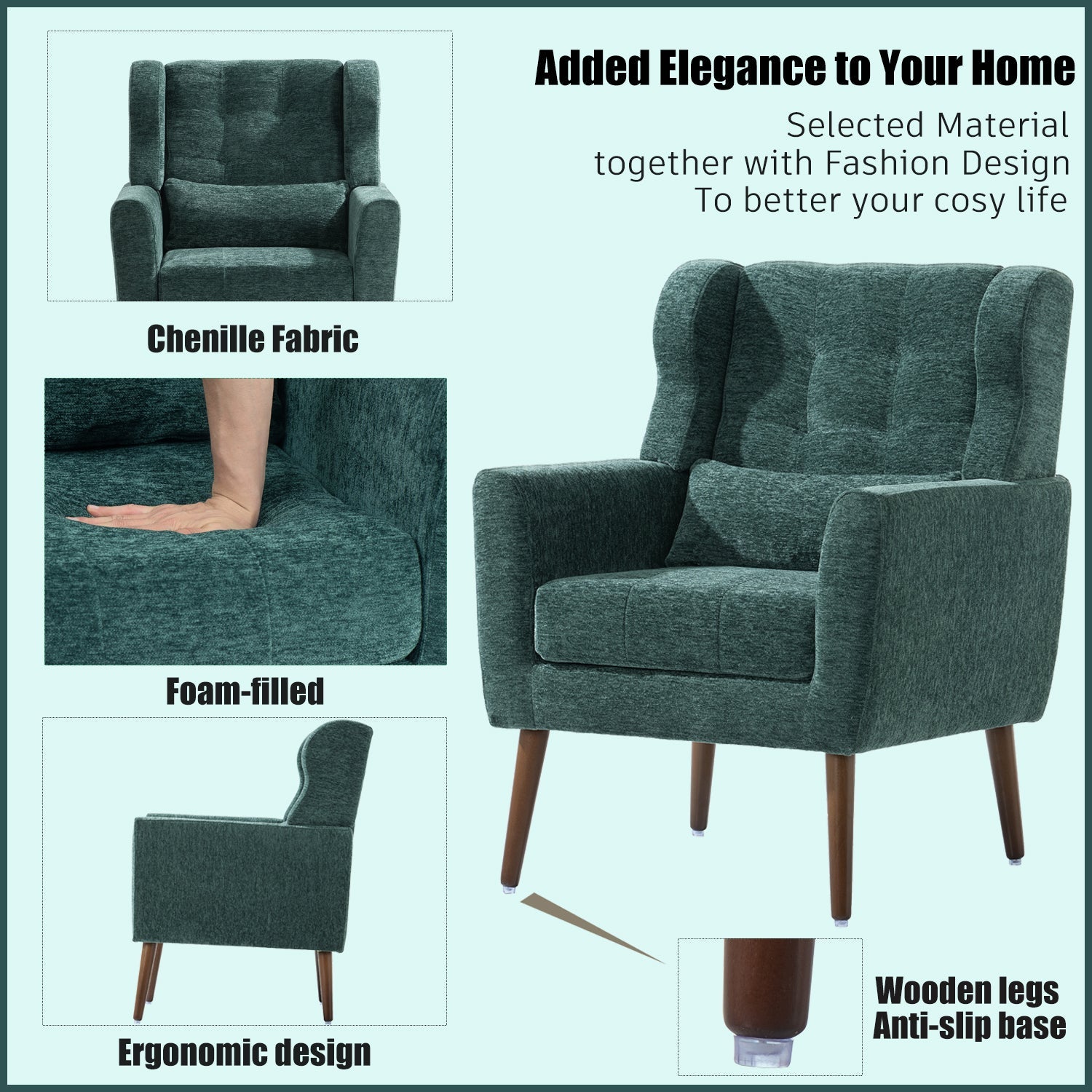 Modern Chenille Accent Chair