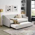 Twin Size Upholstered Daybed with Twin Size Trundle